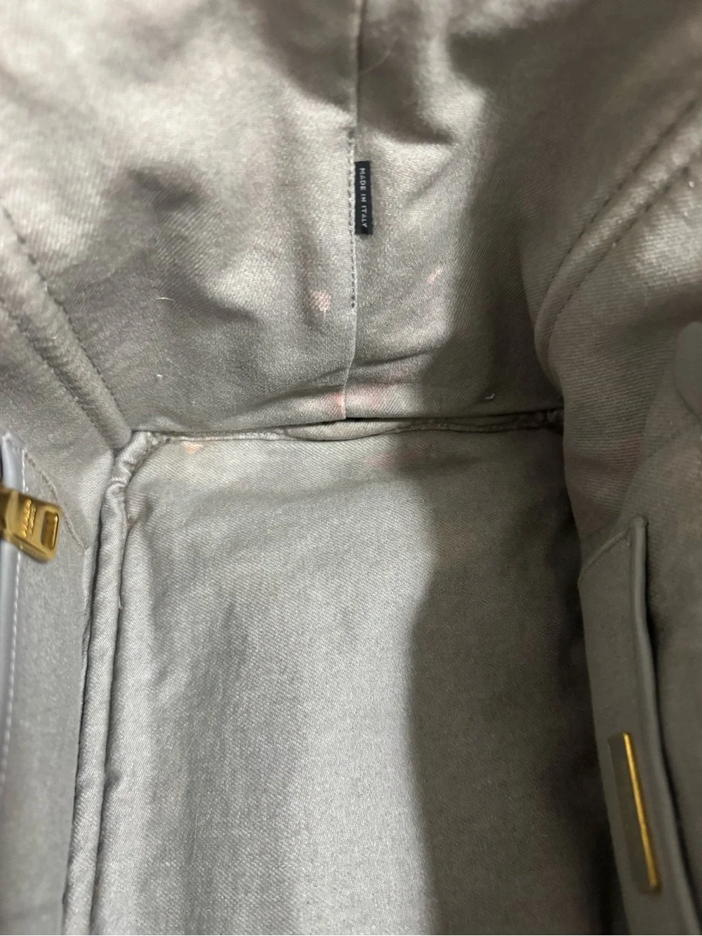 Prada Gray Canvas Tote with White Logo